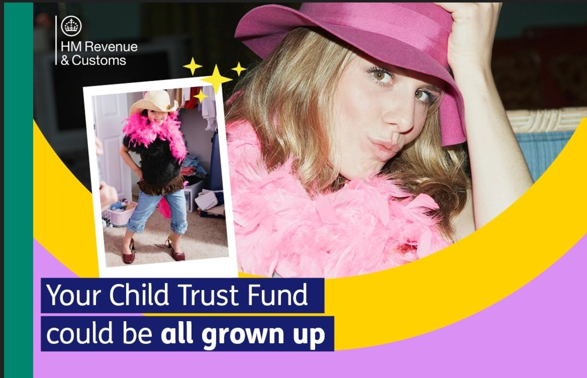 Graphic showing young child and teenager dressed up with feather boa and cowboy hat.